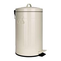 QUVIO Prullenbak retro - 12 L - Metaal - Beige - thumbnail