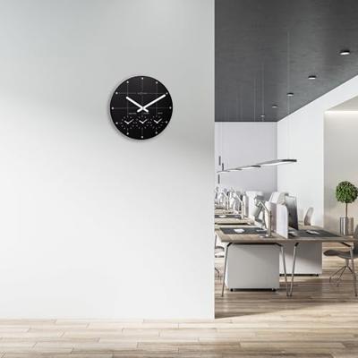 NeXtime NE-8197ZW Wereldtijden Klok - Stille Wandklok - 43cm - Zwart - Glazen Klok - - "Big City" NeXtime NE-8197ZW Wereldtijden Klok - Stille Wandklok - 43cm - Zwart - Glazen Klok - - "Big City"