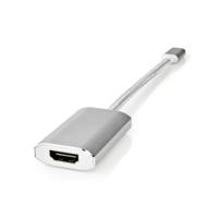 Nedis CCTB64680AL02 Usb-adapter Usb 3.2 Gen 1 Usb Type-c™ Male Hdmi™ Connector 0.20 M Rond Verguld Gebreid / Nylon Zilver Cover Window Box - thumbnail