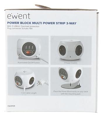 Cube multipluggen Ewent EW3939 USB 5V 2A (1,5 m) - thumbnail