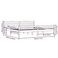 Bedframe massief hout wit 180x200 cm - thumbnail