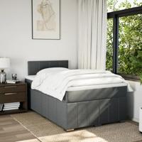 Boxspring met matras stof donkergrijs 120x190 cm - thumbnail