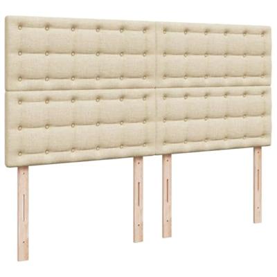 Boxspring met matras stof crèmekleurig 200x200 cm