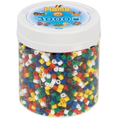 Hama strijkkralen in potje primair mix (66), 3000st.