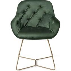 Jesper Home Eetkamerstoel 'Tara' Beehive Gold, kleur Jungle Zen Jesper Home Eetkamerstoel 'Tara' Beehive Gold, kleur Jungle Zen