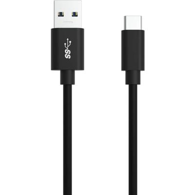 Ansmann USB-kabel USB 3.2 Gen1 USB-A stekker, USB-C stekker 2.00 m Zwart Aluminium-stekker, TPE-mantel, Stekker past op beide manieren 1700-0081