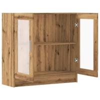 Boekenkast 82,5x30,5x80 cm bewerkt hout artisanaal eikenkleurig - thumbnail