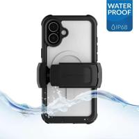 Ghostek Nautical Waterproof MagSafe Case + Belt Swivel Holster Apple iPhone 16 Plus Clear - thumbnail