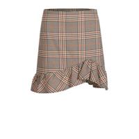 Eksept by Shoeby geruite rok zand - thumbnail