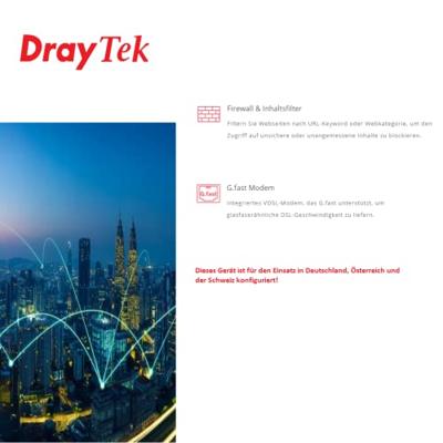 Draytek Vigor166 Gen2: g.Fast-Modem bedrade router Gigabit Ethernet Wit Draytek Vigor166 Gen2: g.Fast-Modem bedrade router Gigabit Ethernet Wit