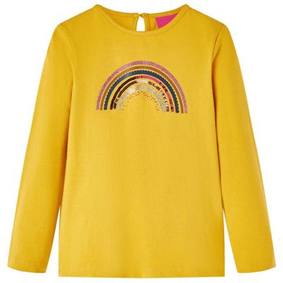 VidaXL Kindershirt met lange mouwen 92 okerkleurig