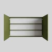 Spiegelkast BWS Cube 120x70x16 cm 2 Deuren Groen - thumbnail