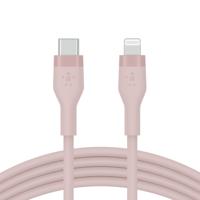 Belkin BoostCharge Flex siliconen USB Type C/Lightning-kabel (2 m), MFi-gecertificeerde 20 W PD Power Delivery-snellaadkabel voor iPhone 14/14 Plus, 13, 12, Pro, Max, mini, SE, iPad en meer – Roze - thumbnail