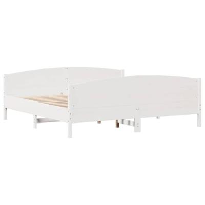 Bedframe zonder matras massief grenenhout wit 180x200 cm