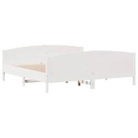 Bedframe zonder matras massief grenenhout wit 180x200 cm - thumbnail