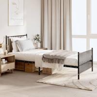 Bedframe met hoofd- en voeteneinde metaal zwart 90x200 cm - thumbnail