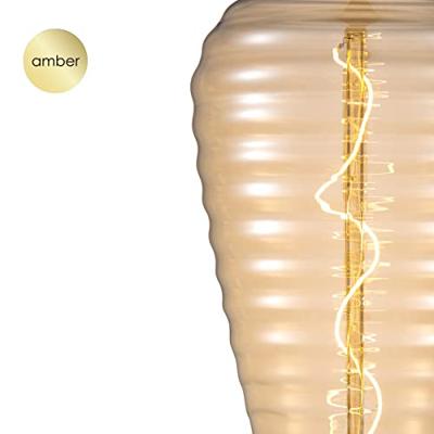 Edison Vintage E27 LED filament lichtbron Hive | Spiraal | Retro LED lamp | 16/16/35cm | Amber | geschikt voor E27 fitting | Dimbaar | 4W 280lm 2700K | warm wit licht