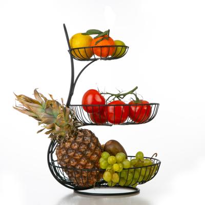 Ynona Fruitschaal - 3 Laags - Zwart - Fruitmand Ynona Fruitschaal - 3 Laags - Zwart - Fruitmand
