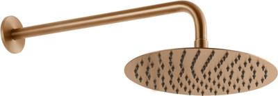 Hoofddouche Qisani Flow met wanddouchearm Ø 25 cm Geborsteld Copper
