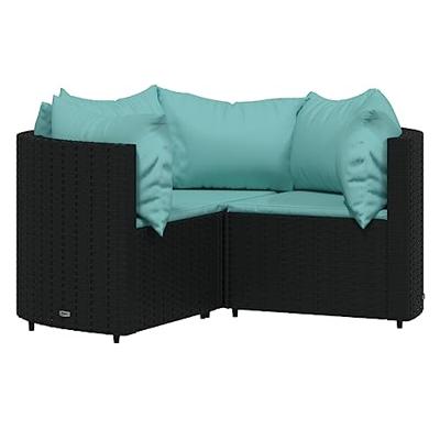 4-delige Loungeset met kussens poly rattan zwart 4-delige Loungeset met kussens poly rattan zwart