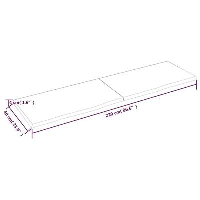 VidaXL Wastafelblad 220x60x(2-4) cm behandeld massief hout lichtbruin