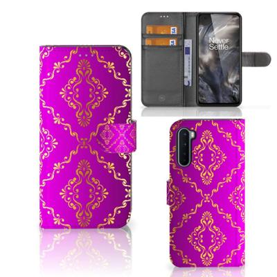 Wallet Case OnePlus Nord Barok Roze | Portemonnee hoesje