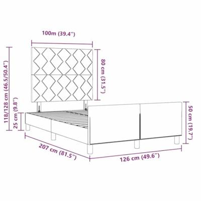 Bedframe fluweel donkergrijs 120x200 cm