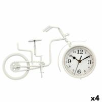 Tafelklok Fiets Wit Metaal 33 x 21 x 4 cm (4 Stuks) - thumbnail