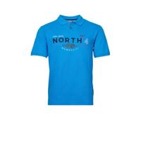 North 56°4 +size regular fit polo Plus Size met logo blauw - thumbnail