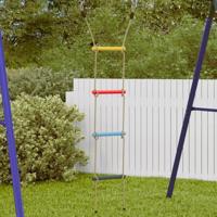 VidaXL Touwladder voor kinderen met 4 sporten meerkleurig - thumbnail
