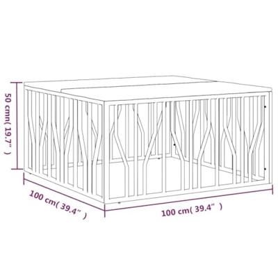 Salontafel roestvrij staal en massief gerecycled hout zilver Salontafel roestvrij staal en massief gerecycled hout zilver