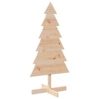 Kerstdecoratie kerstboom 120 cm massief grenenhout - thumbnail