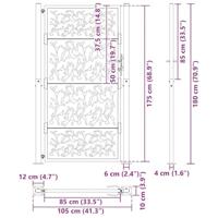 Poort met bladontwerp 105x180 cm weervast staal - thumbnail
