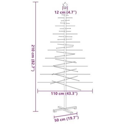 VidaXL Kerstdecoratie kerstboom 210 cm massief grenenhout VidaXL Kerstdecoratie kerstboom 210 cm massief grenenhout
