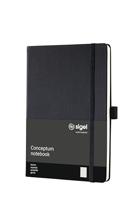 Sigel SI-CO121 Notitieboek Conceptum Pure Hardcover A5 Zwart Geruit - thumbnail