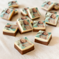 Chocolade traktatie met foto - 50 stuks - Vierkant - thumbnail