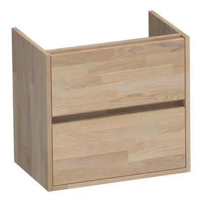 Brauer Adore - Onderkast Ondiep - 60 cm - met 2 Softclose Lades Greeploos en 1 Sifon Uitsparing - Vingerlas Eiken Grijs