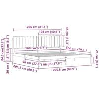 Bedframe met Gevoerd Hoofdgedeelte Lichtgrijs 200 x 200 cm - thumbnail