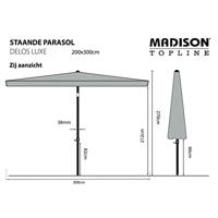 Madison parasol delos luxe 300x200 cm pac5p016 ecru - thumbnail
