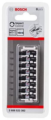 Bosch Accessories 2608522382 2608522382 Schroefbitset Impact Control, 8-delig, met T30, 25 mm 25 mm Bosch Accessories 2608522382 2608522382 Schroefbitset Impact Control, 8-delig, met T30, 25 mm 25 mm
