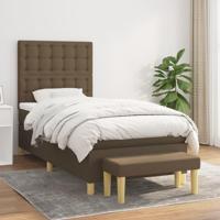Boxspring met matras stof donkerbruin 90x200 cm - thumbnail