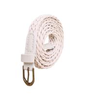Womens korte gebreide Candy kleuren vlecht riem vrouwelijke gordel voor jurk Riemlengte: 105-110cm (wit) - thumbnail