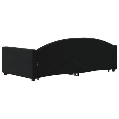 Slaapbank met onderschuifbed en lades 90x190 cm fluweel zwart