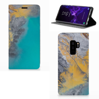 Samsung Galaxy S9 Plus | Standcase | Marble Blue Gold - thumbnail