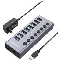GrauGear G-HUB71-A G-HUB71-A USB-hub 7 poorten USB-A USB 3.0 5 GBit/s Individueel schakelbaar Meerdere kleuren - thumbnail