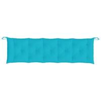 Bankkussen 180x50x7 cm stof turquoise - thumbnail