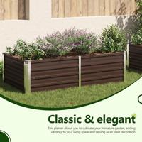 Plantenbak verhoogd 160x80x45 cm gegalvaniseerd staal bruin - thumbnail