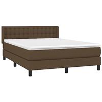 Boxspring met matras stof donkerbruin 140x190 cm - thumbnail