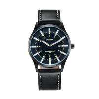 CAGARNY 6866 Fashion Dual Quartz beweging polshorloge met lederen Band (geel nummer) - thumbnail