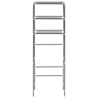 Opbergrek voor boven toilet 3-laags 53x28x169 cm zilverkleurig - thumbnail